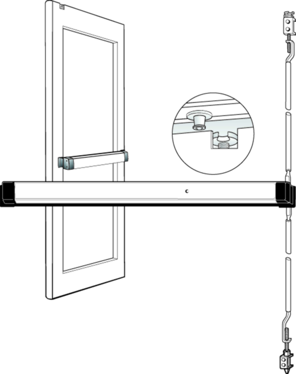 Adams Rite 8611-36 CVR Exit Device. Clear Anodized Finish