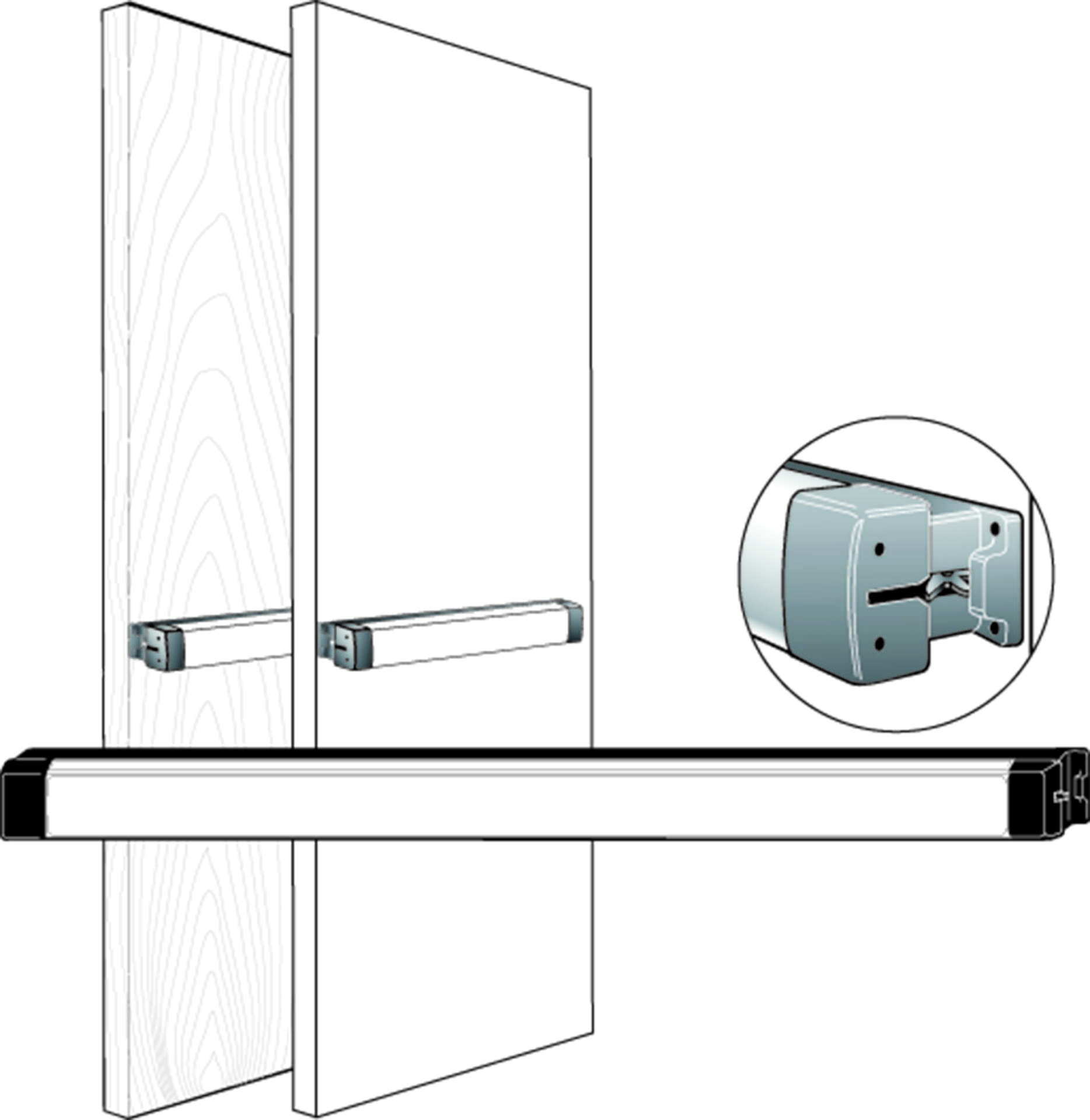 Adams Rite 8701-48 Rim Exit Device. Clear Anodized Finish Adams Rite 8701-48 Rim Exit Device. Clear Anodized Finish
