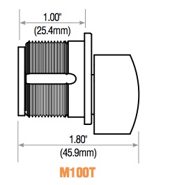 GMS Mortise T-Turn Cylinder. US26 Finish. AR Cam