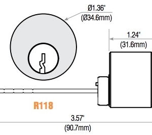 GMS Schlage C Rim Cylinder - US10B Finish