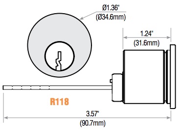GMS R118 Rim Cylinder for Schlage C Locks