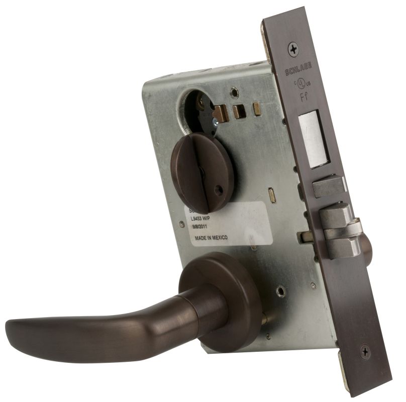 Schlage L9473J 01A Dormitory/Bedroom Mortise Lock with Deadbolt, Accepts  large Format IC Core (LFIC)
