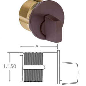 Ilco 7181 2-10B (TK 1 1/8" AR) Mortise Cylinder