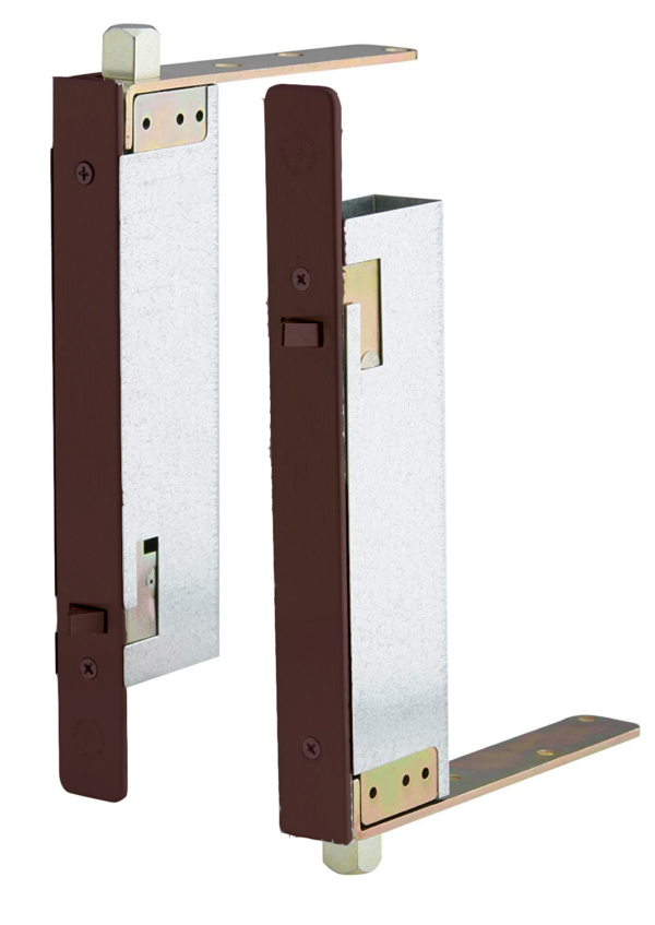 IVES FB41P-WD US10B Automatic Top and Bottom Flush bolts for Wood Doors, Dark Oxidized Satin Bronze, Oil Rubbed Finish