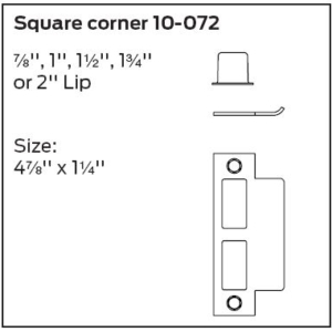Schlage 10-072-626 1 1/2" strike plate