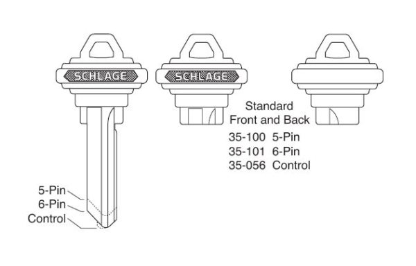 Schlage 35-101-EF Key Blank six pin
