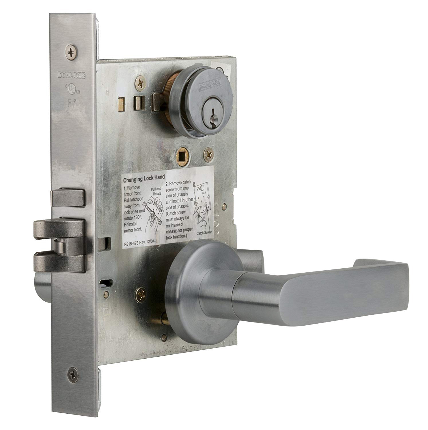 Schlage L9070P 06A 626 Mortise Lock with C keyway for Classroom ...