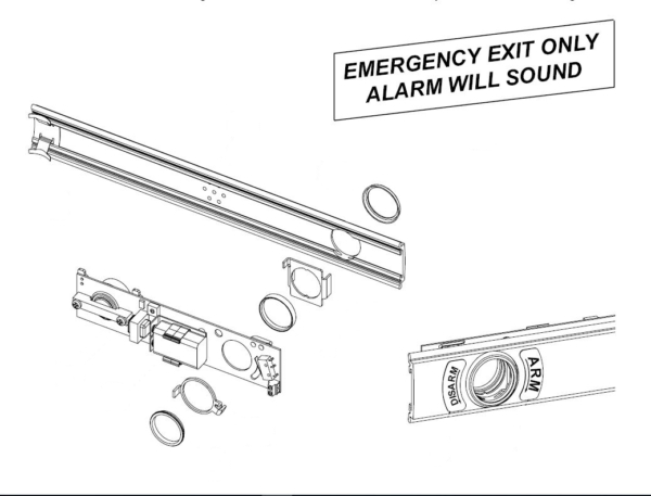 Von Duprin 33A-ALK 4' US28 W/RX Alarm Kit